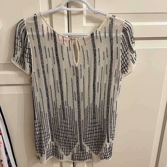 Beaded Silk Transparent Parker Top - Picture 3 of 4